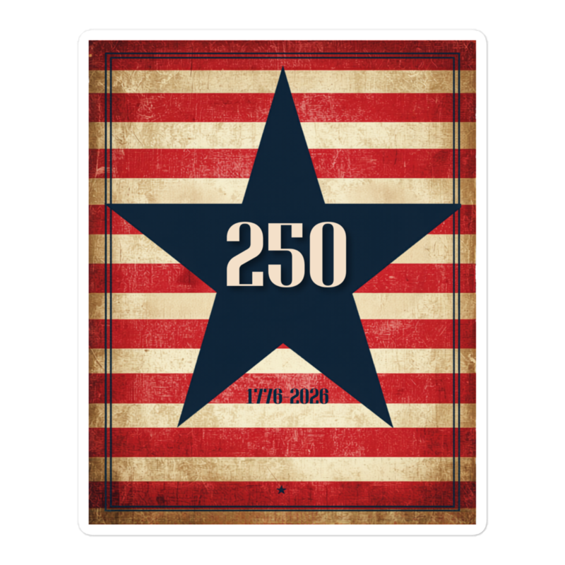 250th anniversary graphic with vintage flair | Decal